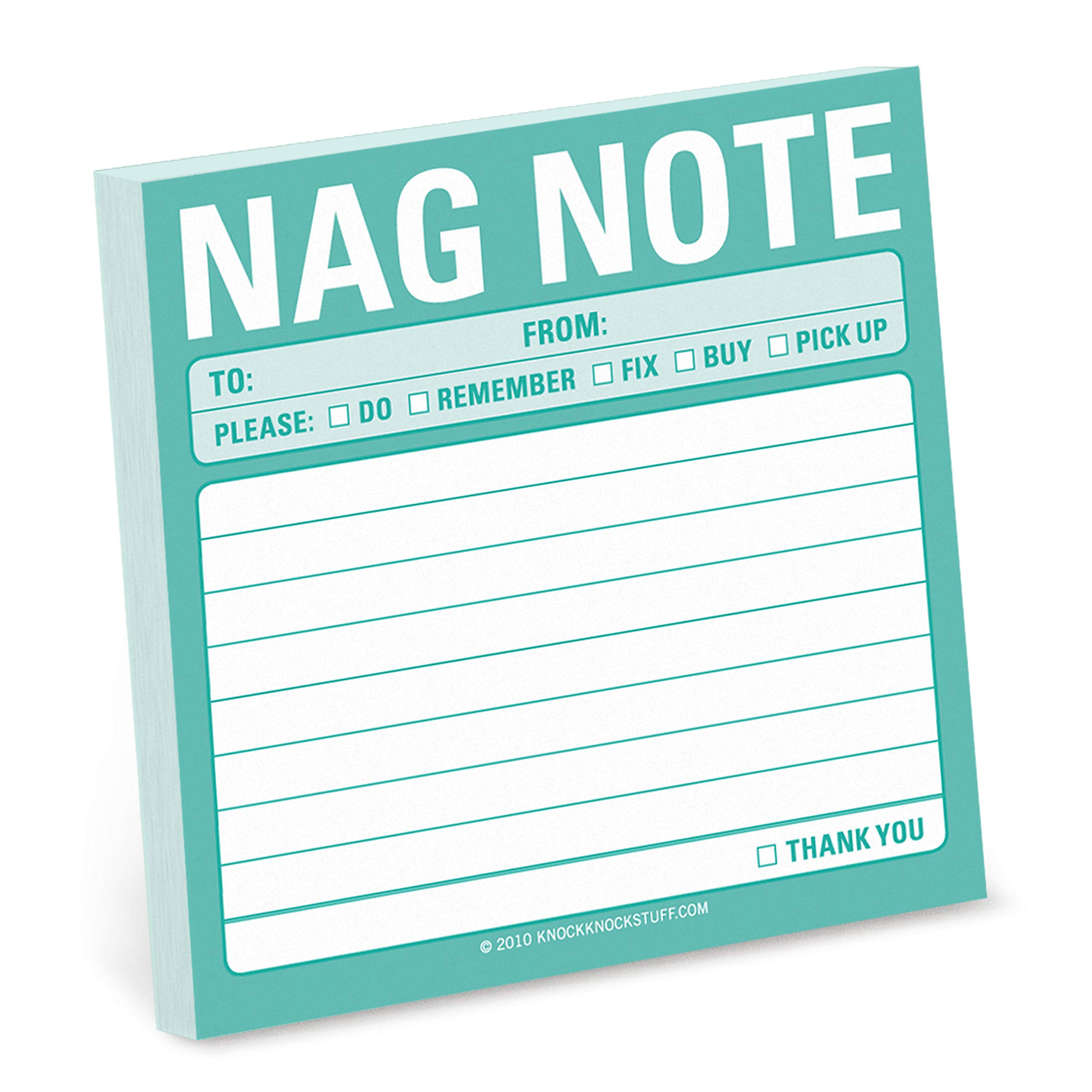 1-Count Knock Knock Nag Note Sticky Notes, To Do List Notepad, 3 X 3-Inches, 100 Sheets Each