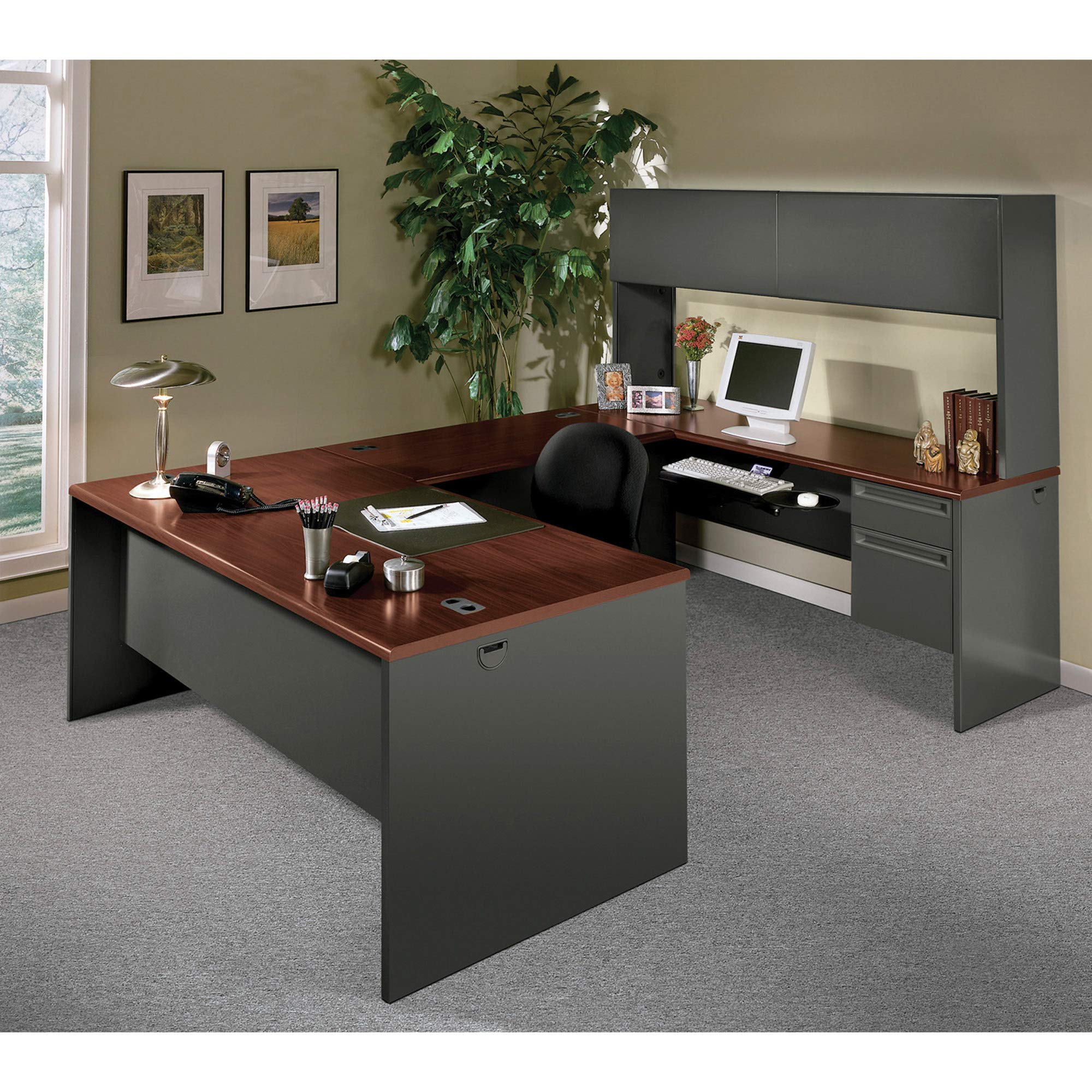 Hon- 38000 Series Single Pedestal Desk For "L" Workstation ,72X36 ,S/Pd ,Rt ,My/Ccl (Pack Of 2