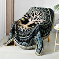 Shesyuki Boho Throw Blanket Reversible Cotton Bohemian Tapestry Hippie Room Decor Outdoor Blanket Double Sided (Boho Tree 50'X6