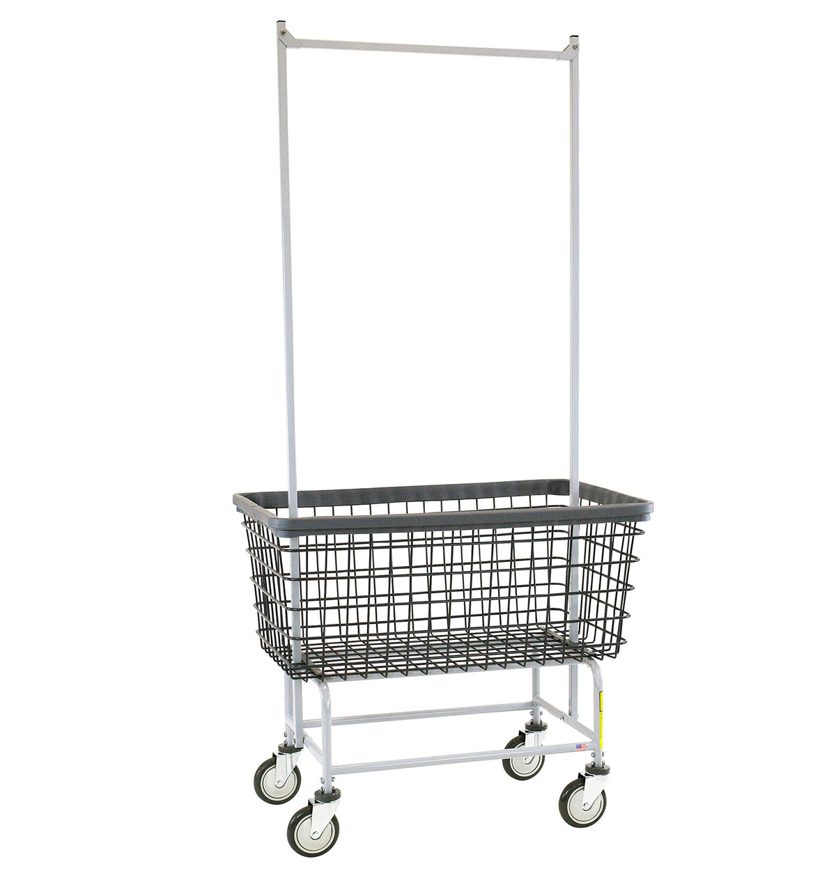 R&B Wire™ 201H56/D7 Wire Laundry Cart, 6 Bushel With Double Pole Rack, Dura-Seven™, Seven Year No Rust Guarantee, Made In Usa