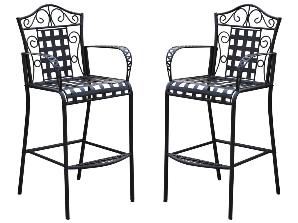 International Caravan Mandalay Outdoor Bar Stools - Set Of 2