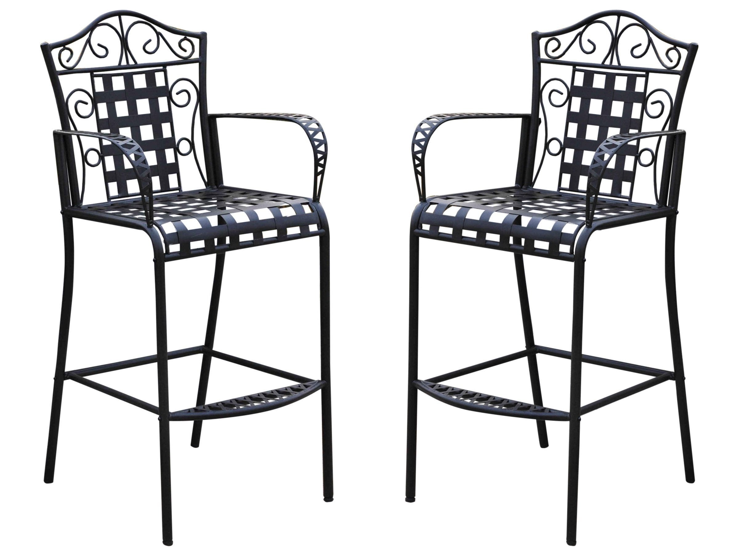International Caravan Mandalay Outdoor Bar Stools - Set Of 2