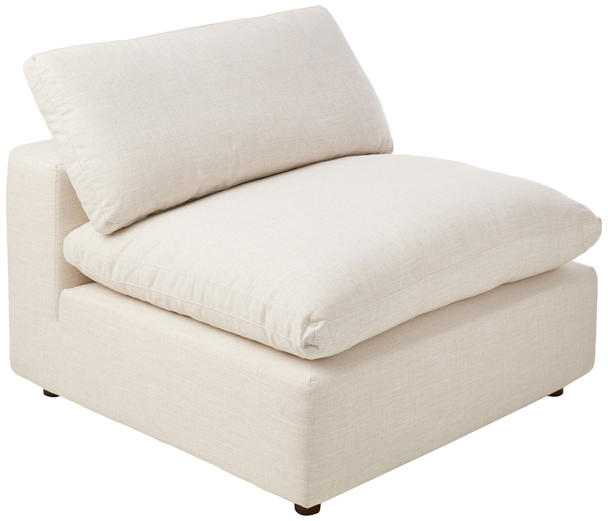 Modway Commix Down-Filled Overstuffed Upholstered Sectional Sofa Armless Chair In Beige