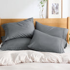 Bedsure Pillow Cases Standard Size Set Of 4 - Dark Grey Polyester Microfiber Pillowcases 4 Pack, Super Soft And Cozy Pillowcase, Pillow Case Covers With Envelop Closure, 20X26 Inches