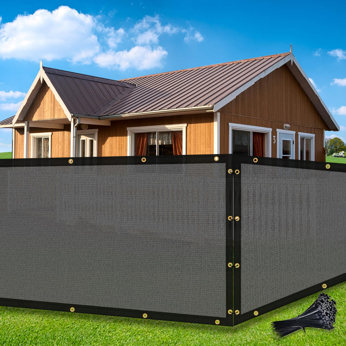 Amagenix Privacy Fence Screen 4'X95'Customized Mesh Fencing Shade Cover With Brass Grommets Heavy Duty Protective Covering For O