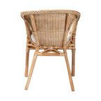 bali & pari Modern Bohemian Natural Rattan Dining Chair - Stylish & Eco-Friendly, Natural Color, Perfect for Home Decor