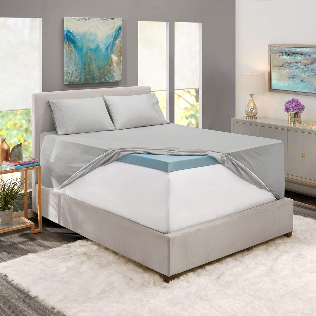 Nestl Extra Deep Pocket Sheets - Fits Mattress 18-24 Inches Deep, Extra Deep Pocket California King Size Sheets, 4 Piece Cal King Sheets, Cal King Sheets Deep Pocket, Silver Gray
