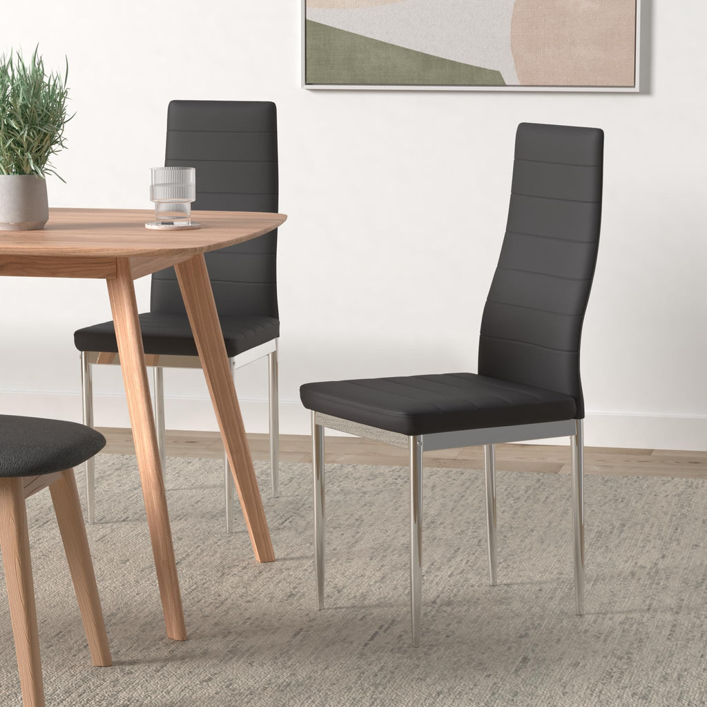Best Master Furniture Trina Modern Living Parson Chairs, Set Of 2, Black
