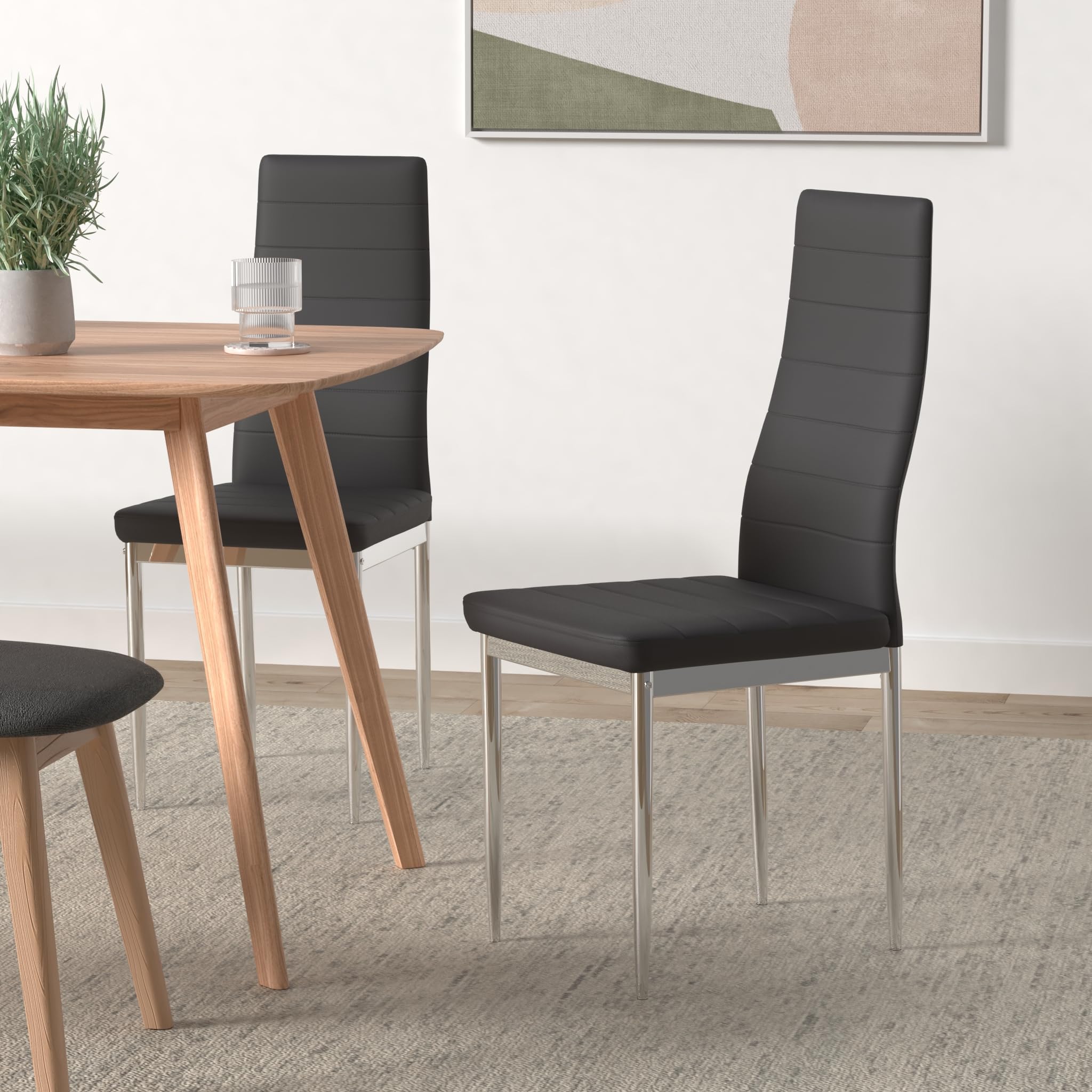 Best Master Furniture Trina Modern Living Parson Chairs, Set Of 2, Black