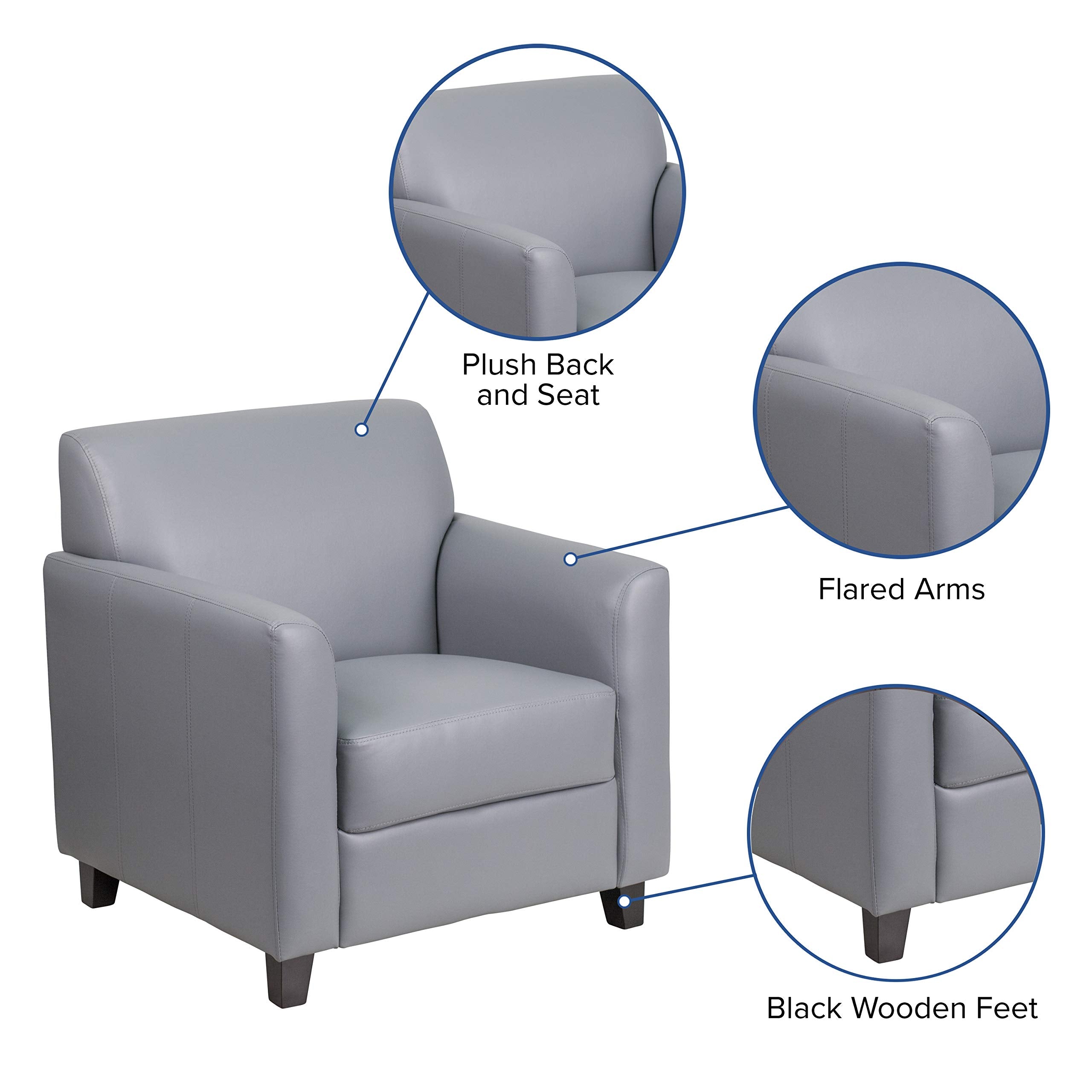 Flash Furniture HERCULES Diplomat Series Gray LeatherSoft Chair - Thumbnail 3