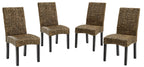 Crosley Furniture Edgewater Handwoven Natural Fiber Rattan Dining Chairs Set of 4, Seagrass