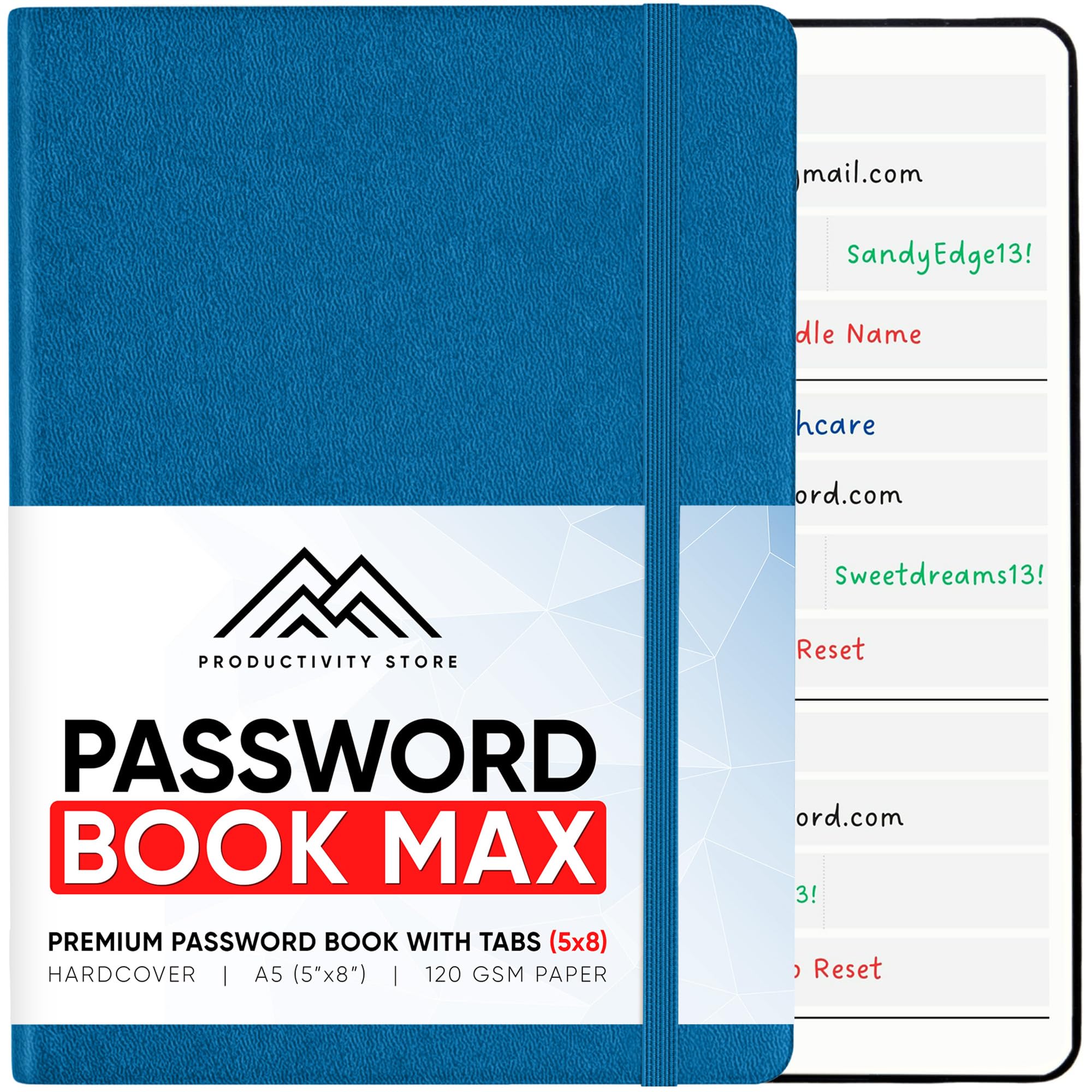 Productivity Store Best Password Book With Alphabetical Tabs | Password Book, Organizer & Notebook | Password Keeper To Keep Web