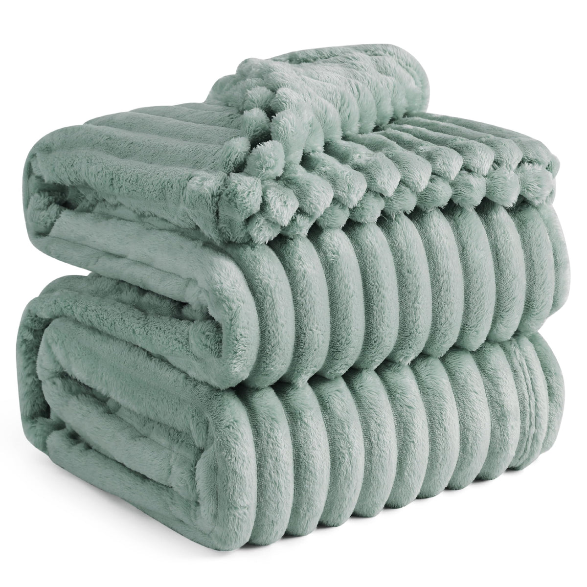Bedsure Blankets Queen Size For Bed - Super Soft Cozy Blankets For Women, Cute Large Fleece Blanket For Girls, Sage Green, 90X90