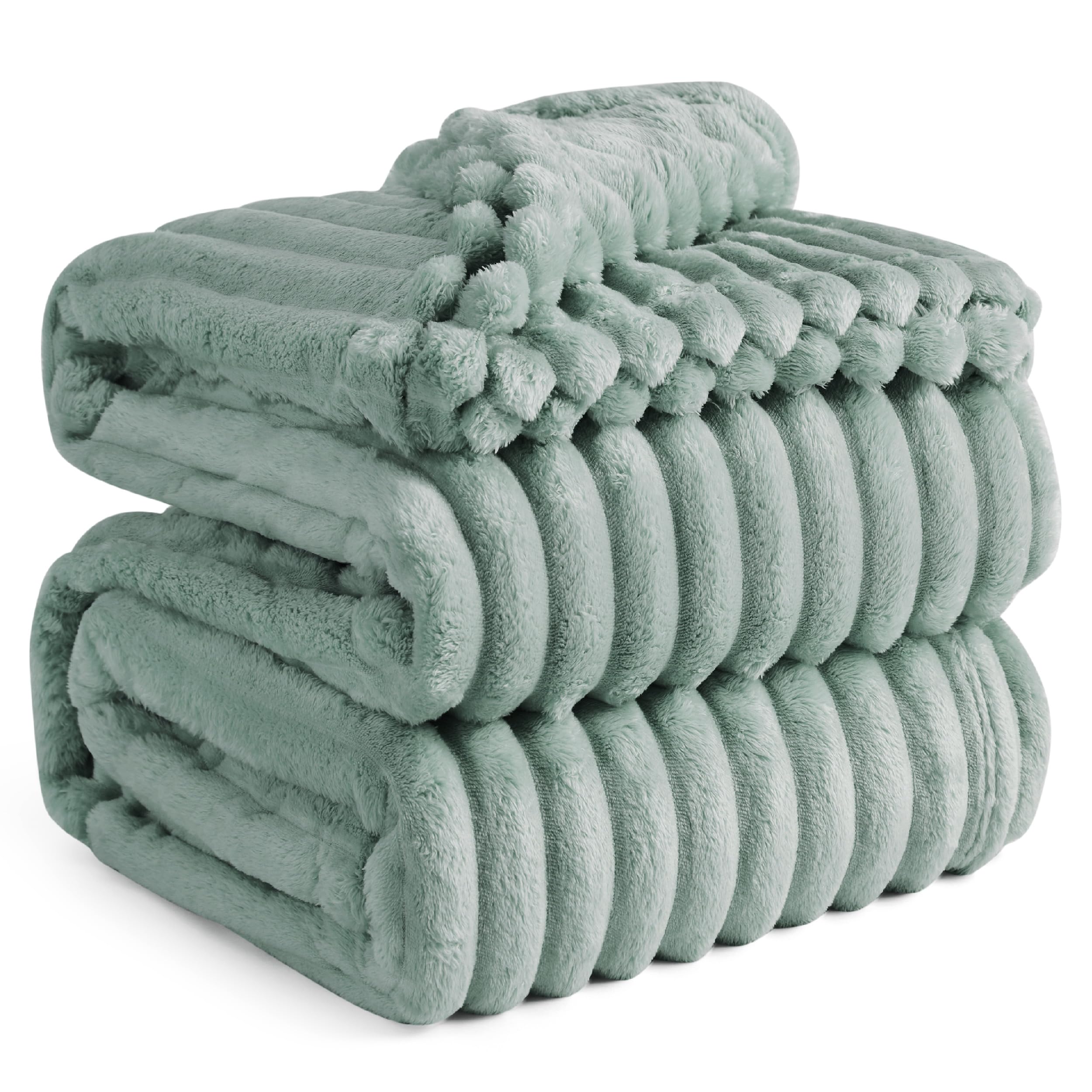 Bedsure Blankets Queen Size For Bed - Super Soft Cozy Blankets For Women, Cute Large Fleece Blanket For Girls, Sage Green, 90X90