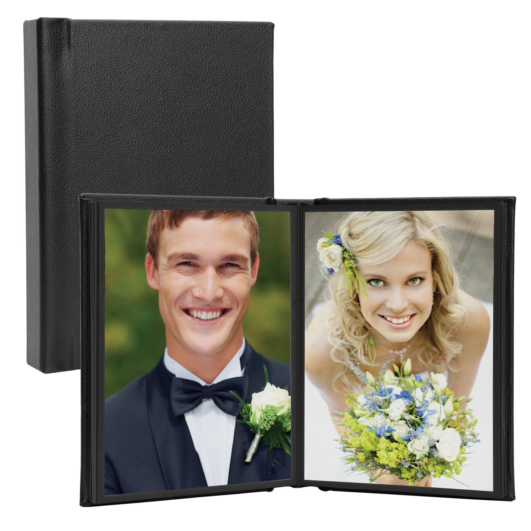 Neil Enterprises Inc. 5 x 7 Black Leather Self-Stick Photo Album - Holds 20 Photos