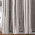 Lush Decor Linen Button Shower Curtain, 72'' W X 72'' L, Gray - Rustic Shower Curtain - Color Block Bath Curtain With Coconut Bu