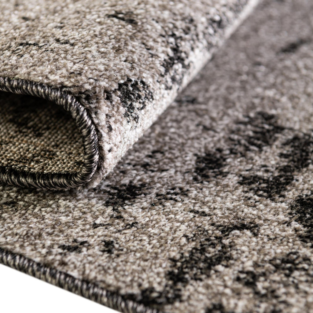 Unique Loom Del Mar Collection Area Rug - Lucille (4' 1'' Round, Dark Gray/ Ivory)