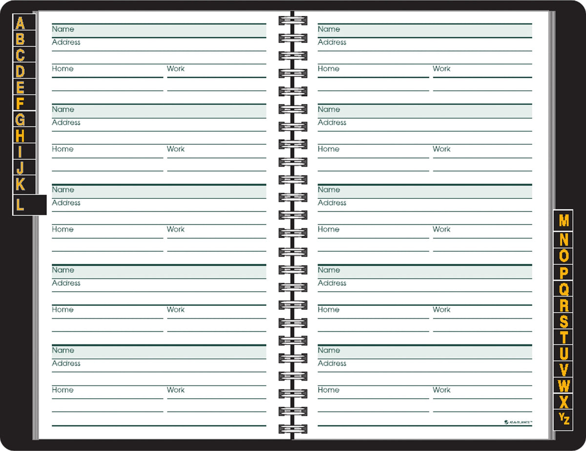 At-A-Glance Telephone / Address Book, Large Print, 500 Entries, 8.38 X 5.38 Inches, Black (80Lp1105,Small)