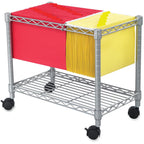 Safco 5201GR Wire Mobile Letter or Legal File Cart - Gray, Collapsible Space Saving for Compact Storage. 4 Locking Wheels