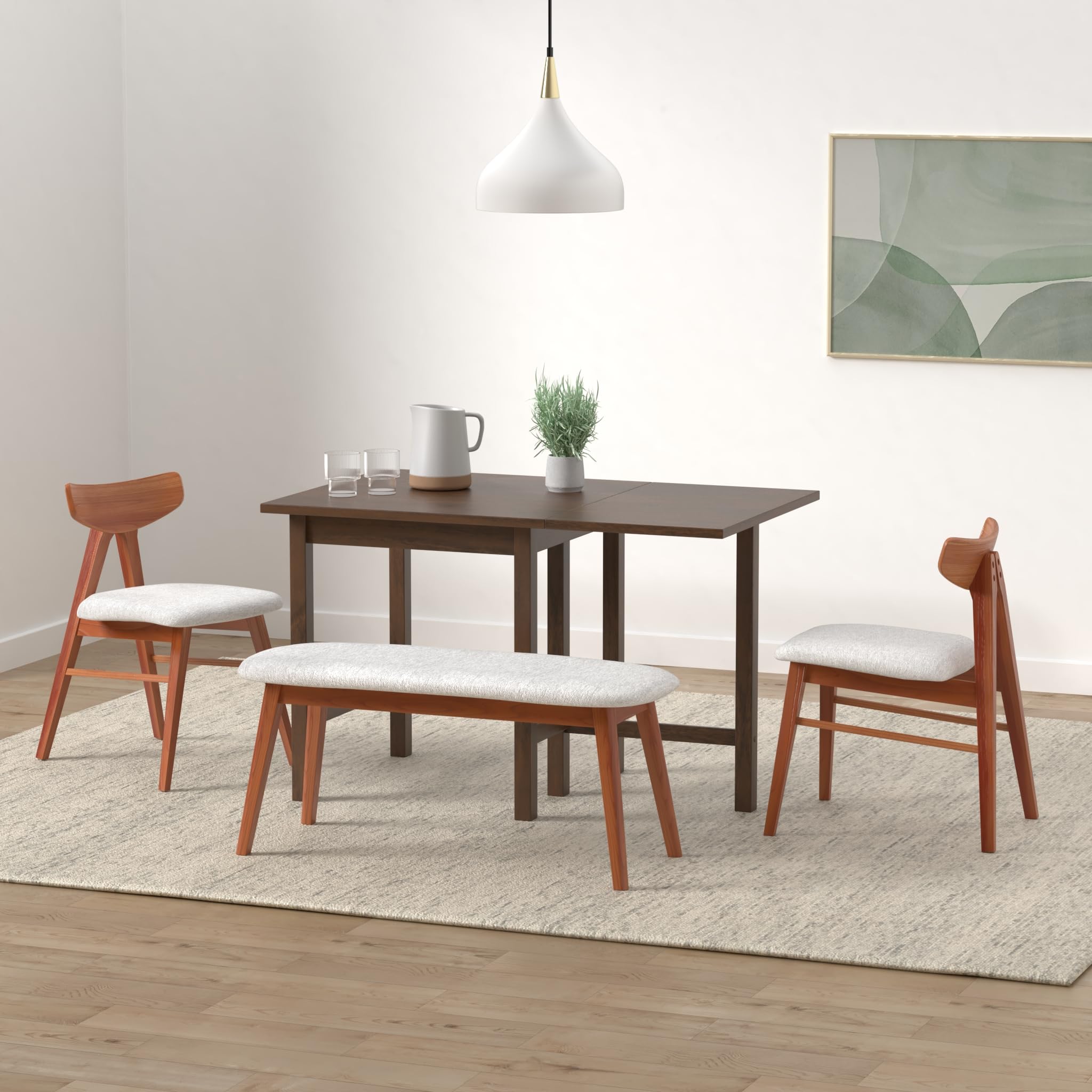Winsome Lynden 29.53-Inch Wood Rectangular Drop Leaf Dining Table, Antique Walnut (94048)