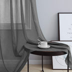 Pitalk Dark Grey Living Room Curtains 102 Inches Long 2 Panels Lightweight Linen Look Window Drapes Farmhouse Charcoal Gray Shee
