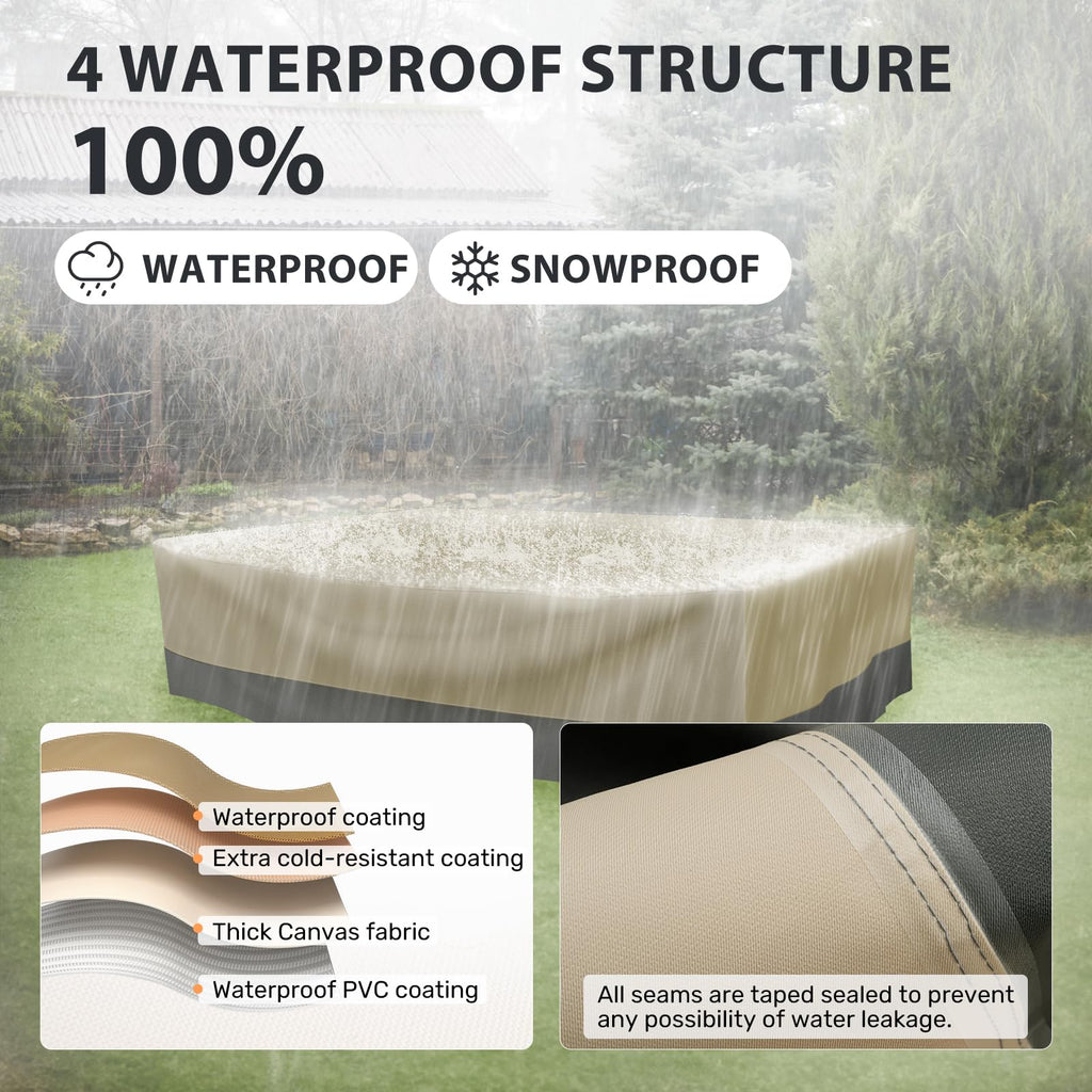 Patio Furniture Covers Waterproof Heavy Duty, 96'X96'X28' Large Outdoor Dining Table And Chair Covers/ Waterproof Uv Snow Resistant/ General Purpose Outside Sectional Sofa Set Covers