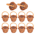 10PCS Dollhouse Mini Woven Willow Basket for Crafts, Accessories, Landscape Photography Props, Home Living Room Decor, Coffee Sm
