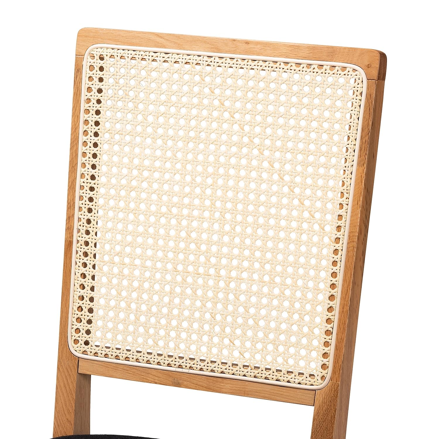 Baxton Studio Idris Mid-Century Fabric Dining Chair, Black and Oak Brown, 2/Set (199-2PC-12163HT)