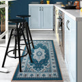 Antep Rugs Alfombras Oriental Traditional 2x4 Non-Skid (Non-Slip) Low Profile Pile Rubber Backing Kitchen Area Rugs (Turquoise B