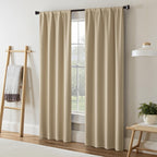 Eclipse Darrell Modern Blackout Thermal Rod Pocket Window Curtains For Bedroom Or Living Room (Single Panel), 37 In X 84 In, Whe