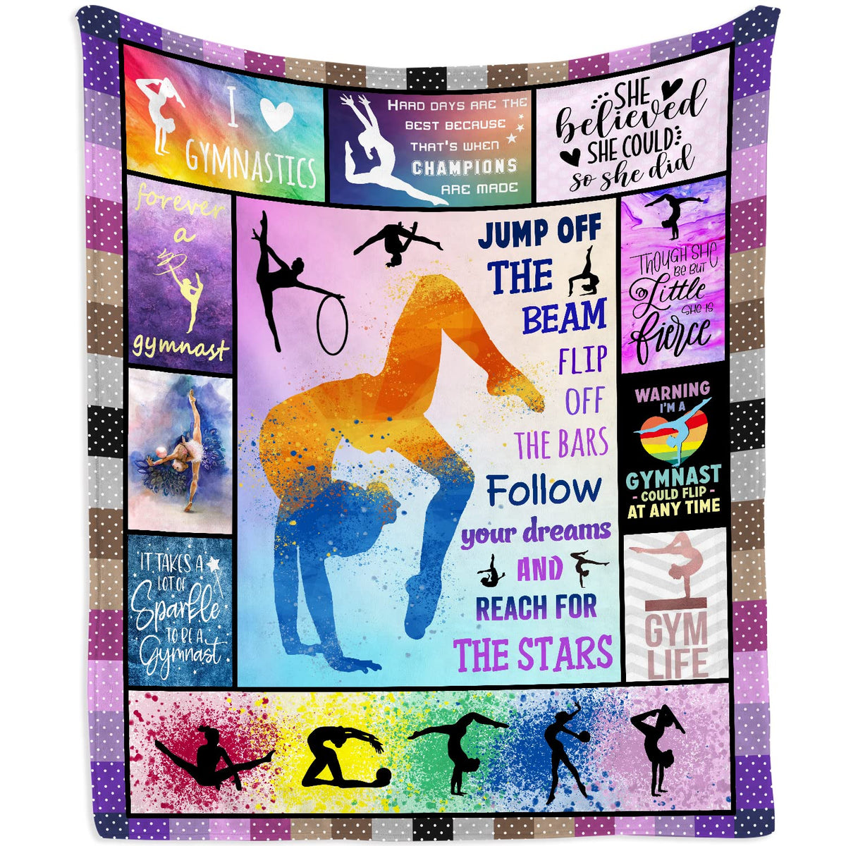Mubpean Gymnastics Gifts Blanket 60'X50' - Gymnastic Gifts For Girls - Gymnastics Room Decor - Gymnastics Party Decorations, G