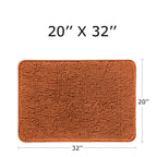 Pureswan Burnt Orange Bathroom Rugs - Absorbent And Washable Bath Mat, Non-Slip, Thick Soft Chenille Bath Rugs For Bathroom Floo