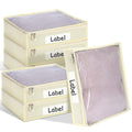 Panelee 6 Pcs 14x12x3 Sweater Storage Bag with Easy Gliding Zipper, Beige