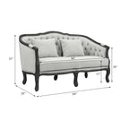 Acme Furniture Upholstered Loveseat with Button-Tufted Back, Gray and Dark Brown