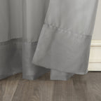 No. 918 53566 Emily Sheer Voile Rod Pocket Curtain Panel, 59'' X 63'', Charcoal (Single Panel Only)