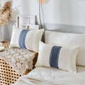 Mayler Yee Throw Pillow Covers Set Of 2 For Boho Living Room, Soft Cotton & Linen, Macrame Lumbar Pillow Cases For Sofa Bed Couc