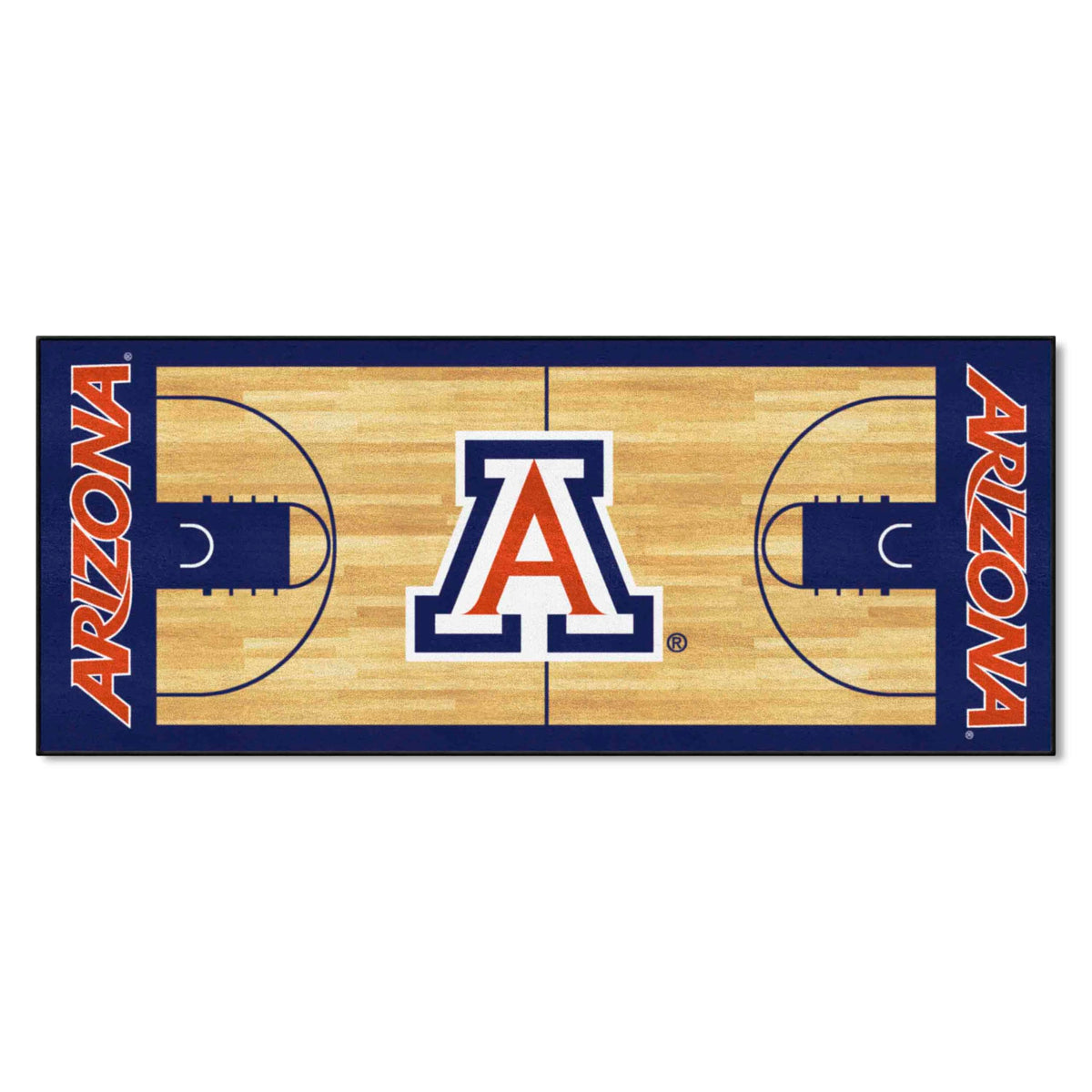 Fanmats 8174 Ncaa Arizona Wildcats Basketball Court Runner Rug  30In. X 72In. | Sports Fan Area Rug