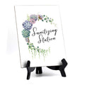 Sanitizing Station Sign With Easel, Floral Crescent Table Sign (6' X 8')