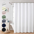 Ovzme Berry Extra Long White Shower Curtain 96 Inch Long, 3D Embossed Texture Fabric Bathroom Shower Curtain, Large Hotel Bath C