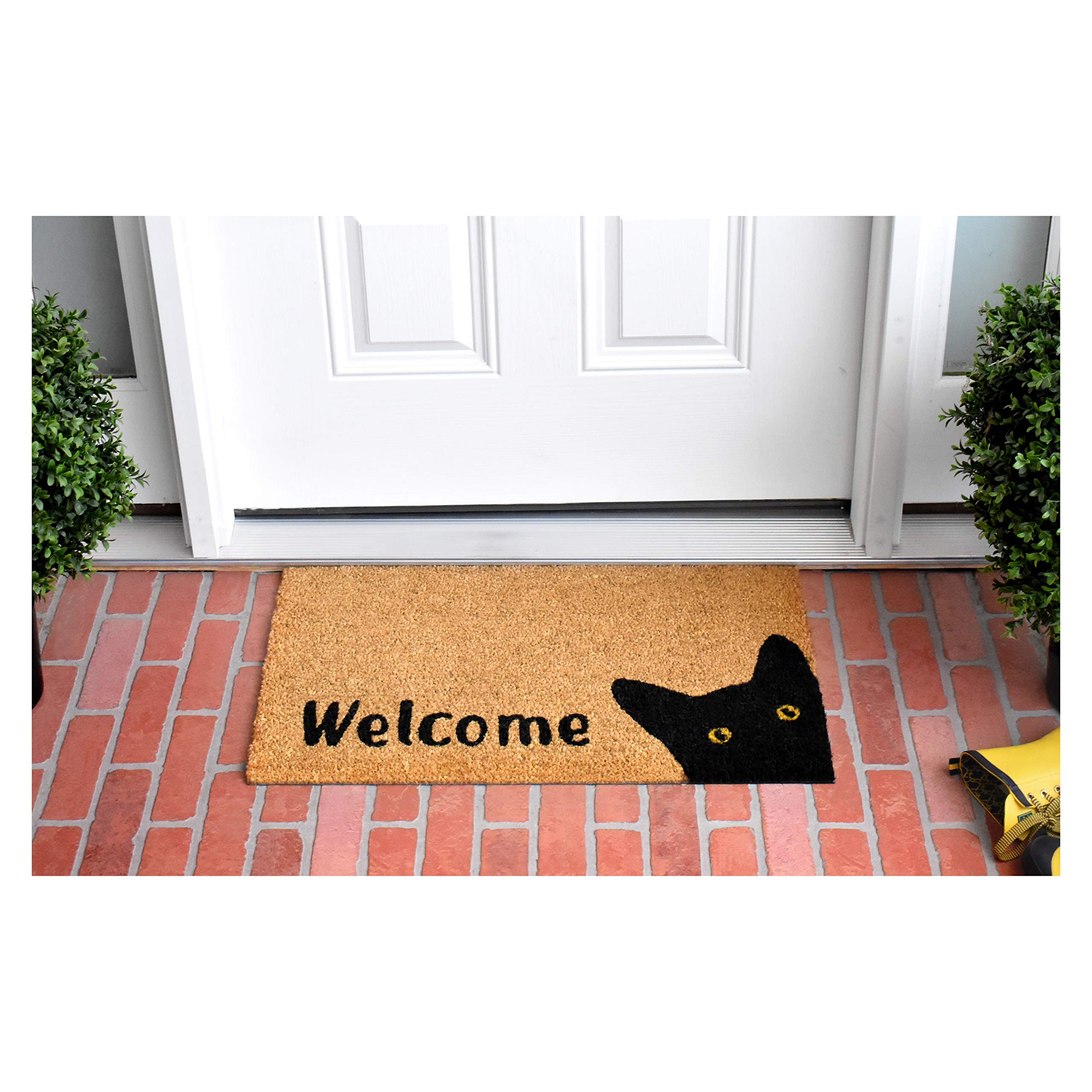 Calloway Mills Az105001729 Kitty Korner Doormat, 17' X 29', Natural/Black