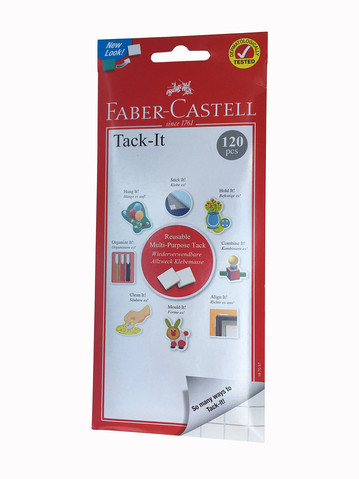 Faber-Castell Tack-It Multipurpose Adhesive, Non-Toxic Reusable & Removable Adhesive For Home, Office & School (120 Pcs Blocks)