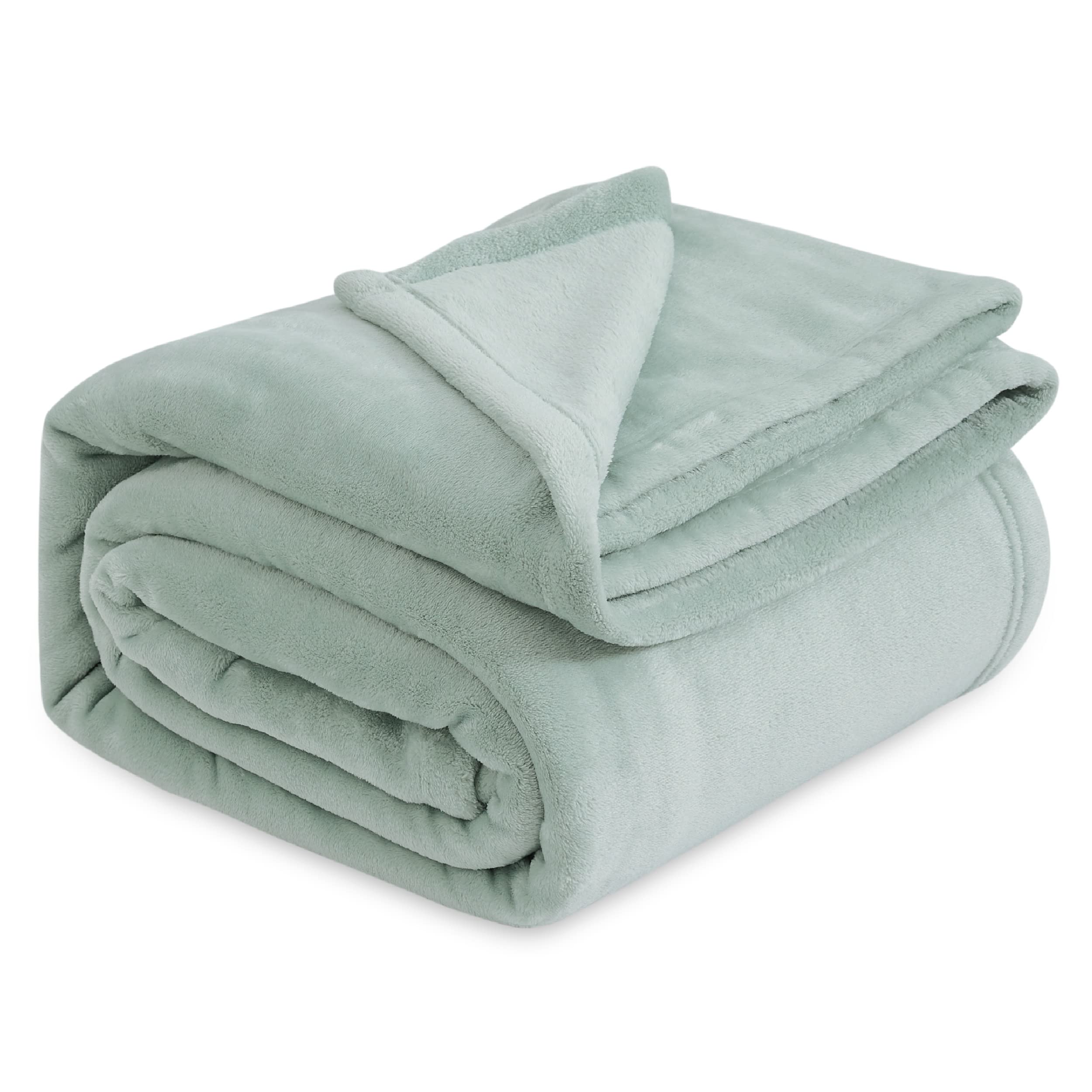 Bedsure Fleece Blanket California King Sage Green - Lightweight Plush Fuzzy Cozy Soft Bed Blanket, 102X96 Inches