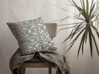 HomeRoots White Bird Maze Decorative Suede Throw Pillow