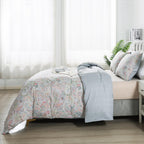Honeilife Wildflower Duvet Cover Queen - 100% Cotton Comforter Cover Sets, 3-Pc Comfortable Floral Duvet Cover Sets,Soft & Breat