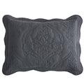 Chixin Microfiber King Pillow Shams Set Of 2 - Quilted Decorative Pillow Covers - Dark Grey - Size (20'' X 36'')