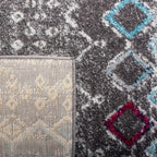 Safavieh Amsterdam Collection Area Rug - 6'7'' X 9'2'', Dark Grey & Ivory, Moroccan Boho Design, Non-Shedding & Easy Care, Ideal