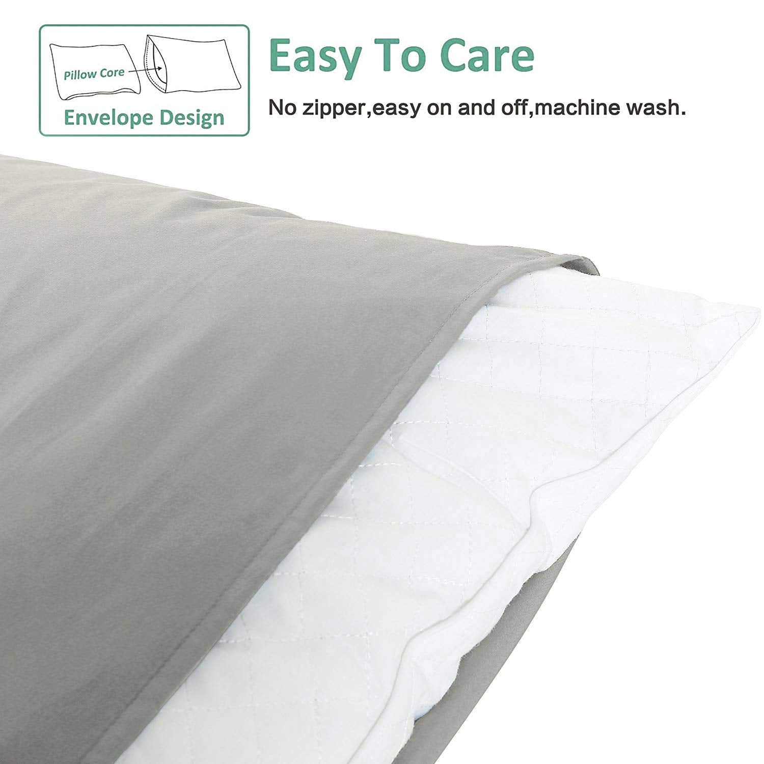 Ntbay King Pillowcase Set - 2 Pack Brushed Microfiber 20X40 Pillowcases - Soft, Wrinkle-Free, Fade-Resistant, Stain-Resistant, S
