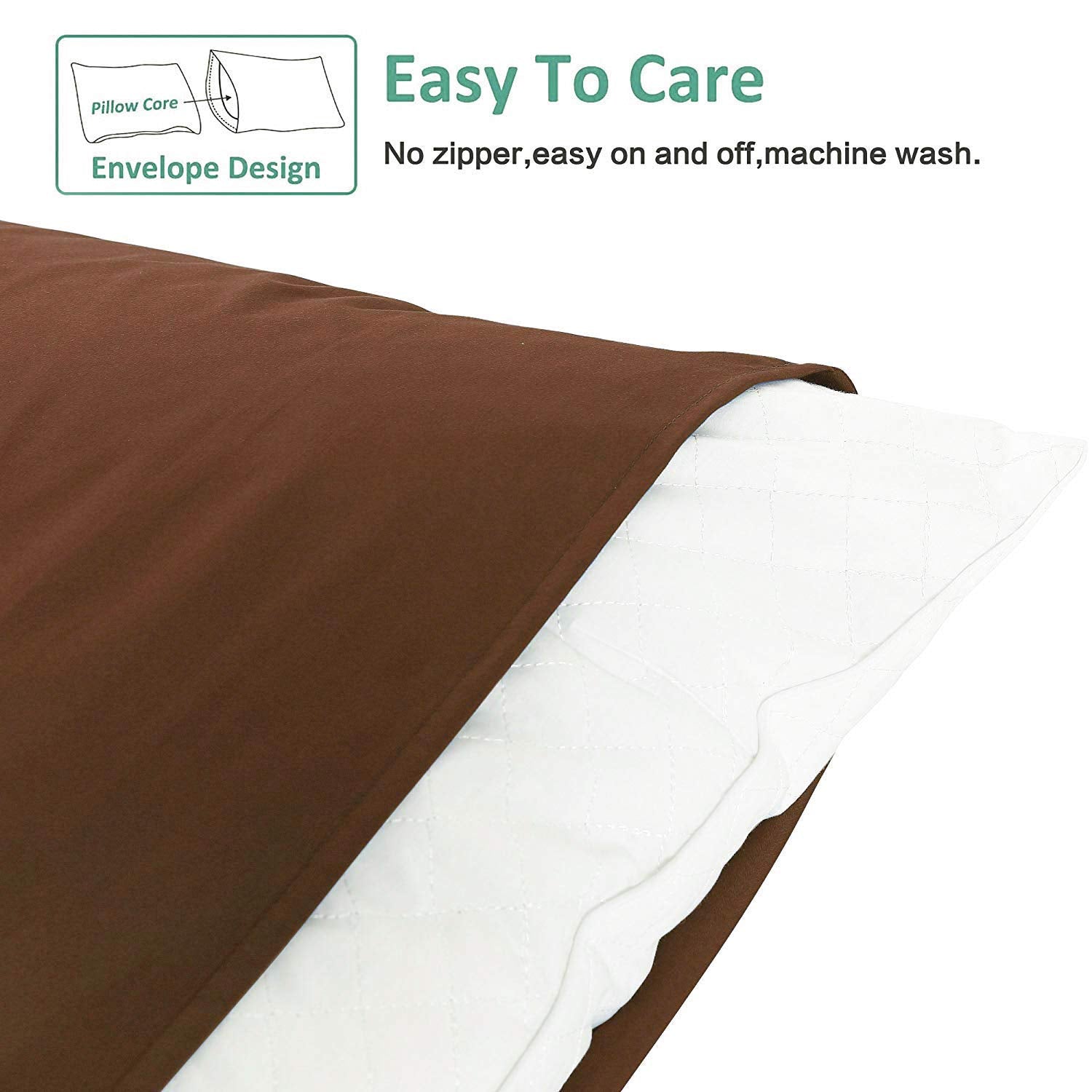 Ntbay King Pillowcase Set - 2 Pack Brushed Microfiber 20X40 Pillowcases - Soft, Wrinkle-Free, Fade-Resistant, Stain-Resistant, B