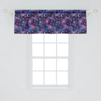 Ambesonne Celestial Window Valance Pack Of 2, Fantasy Dream Oriental Astronomy Art Crescent And Starry Atmosphere, Rod Pocket Curtain Valances For Kitchen Bedroom, 54' X 18', Dark Night Blue Fuchsia