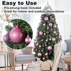 Bubblegun Pink 4.0' Large Christmas Balls - Christmas Tree Decoration Ornaments Shatterproof Hanging Balls For Birthday Hallowe